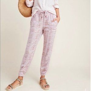 Anthropologie pink snakeskin casual pants with pockets